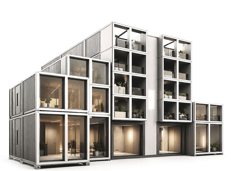Prefabricated modular building units for offices and infrastructure facilities