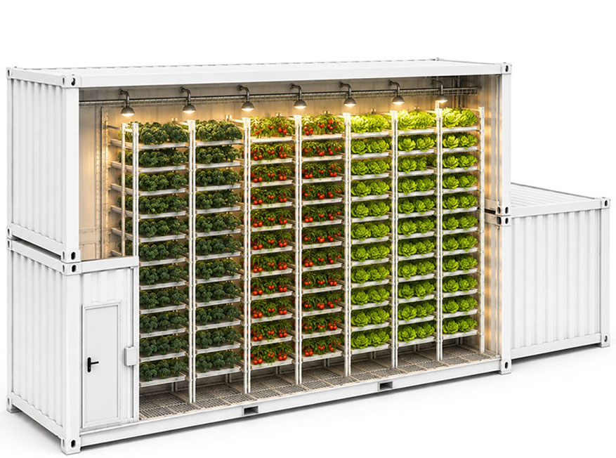 Controlled environment agriculture container module with vertical farming system