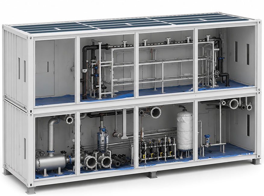 Containerized water treatment plant modular system for industrial applications